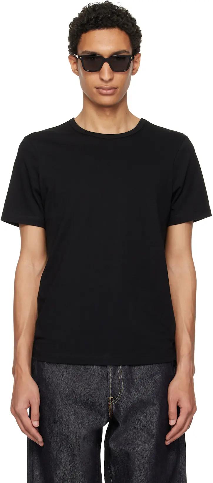 Black 1950s Loopwheeled Classic Fit Lightweight T-shirt by MERZ B. SCHWANEN