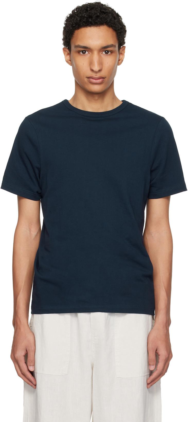 Navy 1950s Loopwheeled Classic Fit Lightweight T-shirt by MERZ B. SCHWANEN