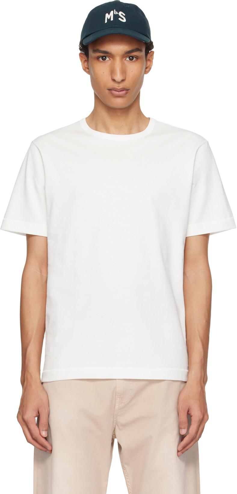 White 2M15 Mid-Century Machine Refined Fit T-shirt by MERZ B. SCHWANEN