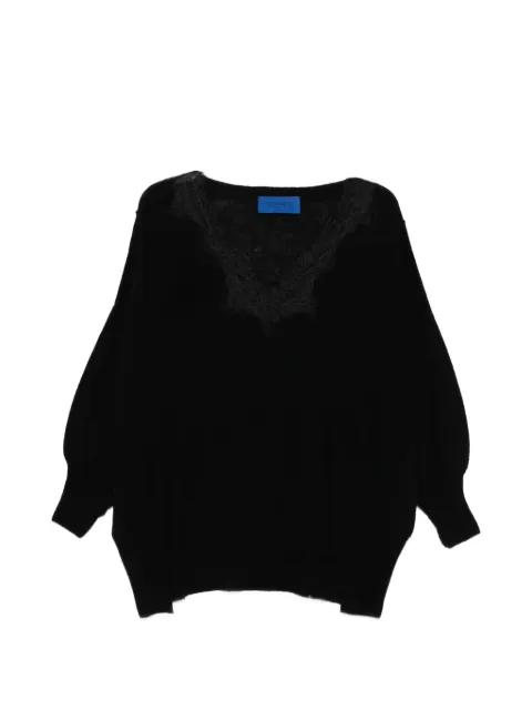 Aera lace-detail V-neck sweater by MES DEMOISELLES