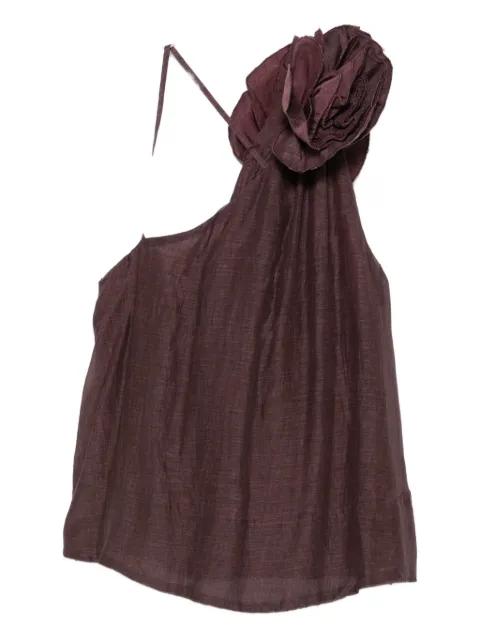 flower-embellished one-shoulder top by MES DEMOISELLES