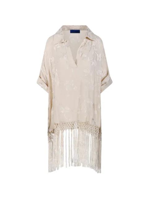 fringe-trim blouse by MES DEMOISELLES