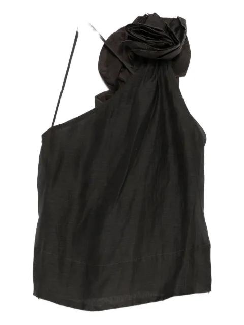 rose-embellished one-shoulder top by MES DEMOISELLES