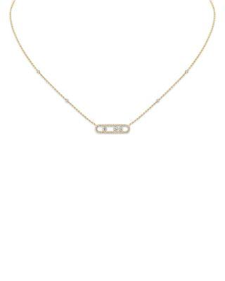 18K Gold Baby Move Diamond Pav&eacute; Necklace by MESSIKA