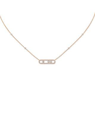 18K Gold Baby Move Diamond Pav&eacute; Necklace by MESSIKA