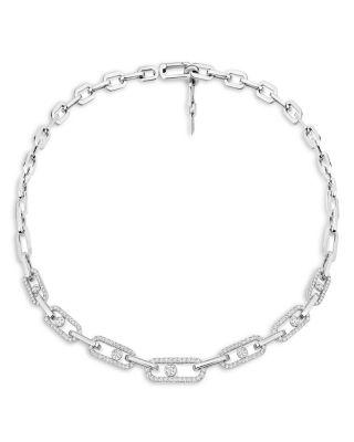18K Gold Diamond Move Link Pav&eacute; Necklace by MESSIKA