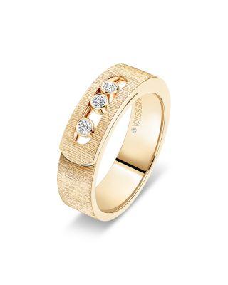 18K Gold Move Noa Diamond Cisel&eacute; Textured Ring by MESSIKA