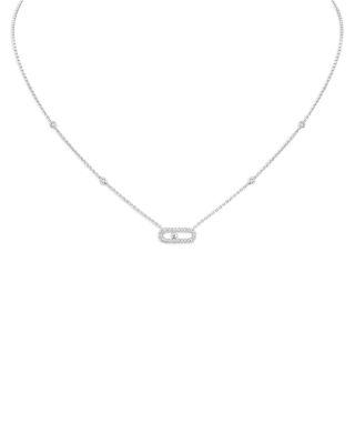 18K Gold Move Uno Diamond Pav&eacute; Necklace by MESSIKA