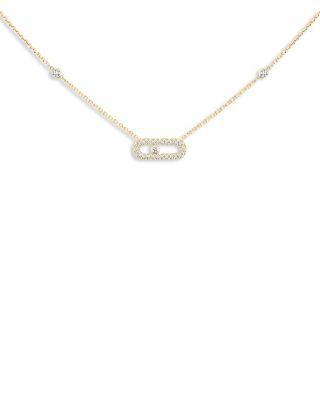 18K Gold Move Uno Diamond Pav&eacute; Necklace by MESSIKA