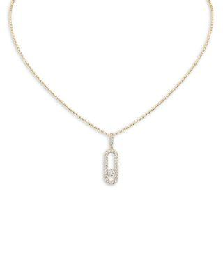 18K Gold Move Uno Large Diamond Pav&eacute; Necklace by MESSIKA