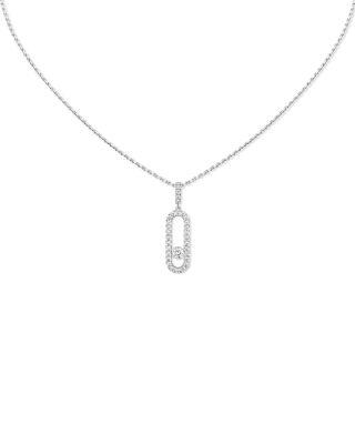 18K Gold Move Uno Large Diamond Pav&eacute; Necklace by MESSIKA