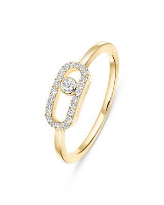 18K Gold Move Uno Semi Diamond Pav&eacute; Ring by MESSIKA