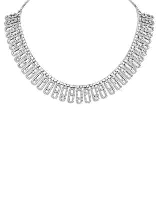 18K White Gold Move Iconica Diamond Statement Necklace by MESSIKA