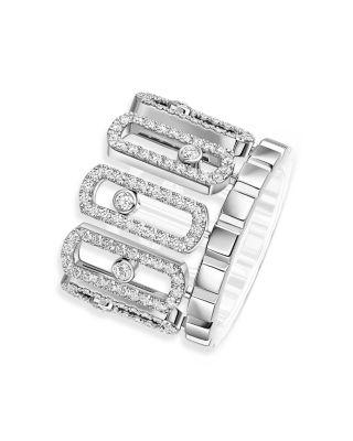 18K White Gold Move Iconica Diamond Statement Ring by MESSIKA