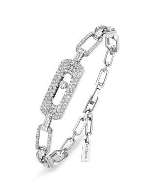18K White Gold Move Link Diamond Chain Bracelet by MESSIKA