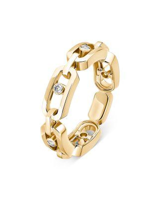 18K Yellow Gold Move Link Diamond Link Ring by MESSIKA