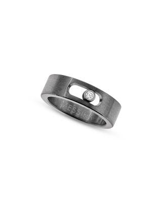 Diamond Move Titanium Graphite Small Ring in Titanium by MESSIKA