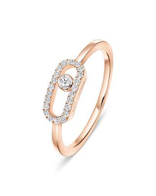 Diamond Move Uno Half Pavé Ring in 18K Gold by MESSIKA Diamond Move Uno Half Pavé Ring in 18K Gold by MESSIKA