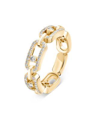 Move Link Diamond Link Ring in 18K Yellow Gold by MESSIKA