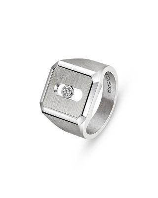 Titanium Move Diamond Signet Ring by MESSIKA
