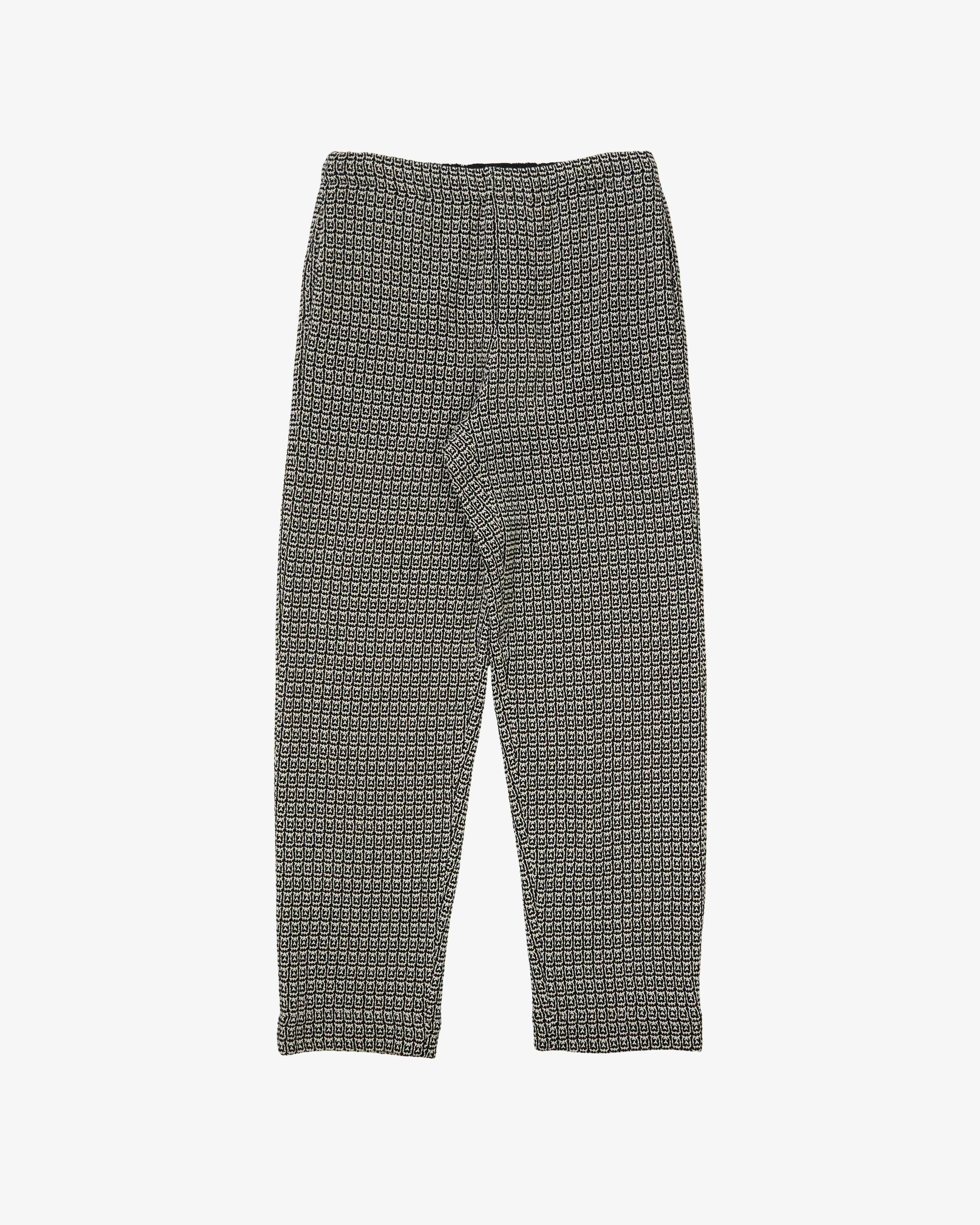 META CAMPANIA COLLECTIVE  - Men's Ed Slim Unlined Macrame Cotton Drawstring Trousers - (Checks) by META CAMPANIA COLLECTIVE