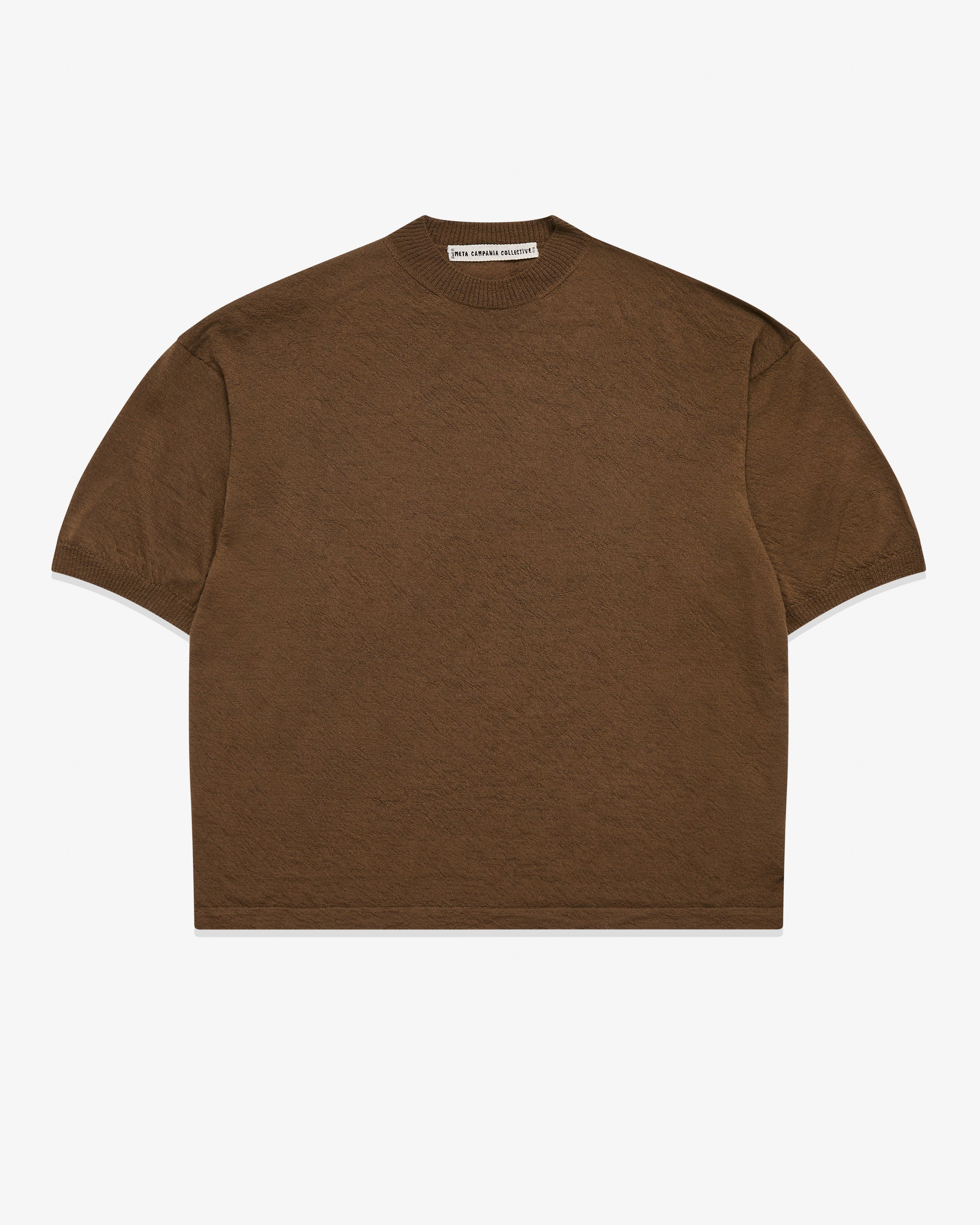 Meta Campania Collective - Men’s Felted Cashmere Surfer T-Shirt - (Mink) by META CAMPANIA COLLECTIVE