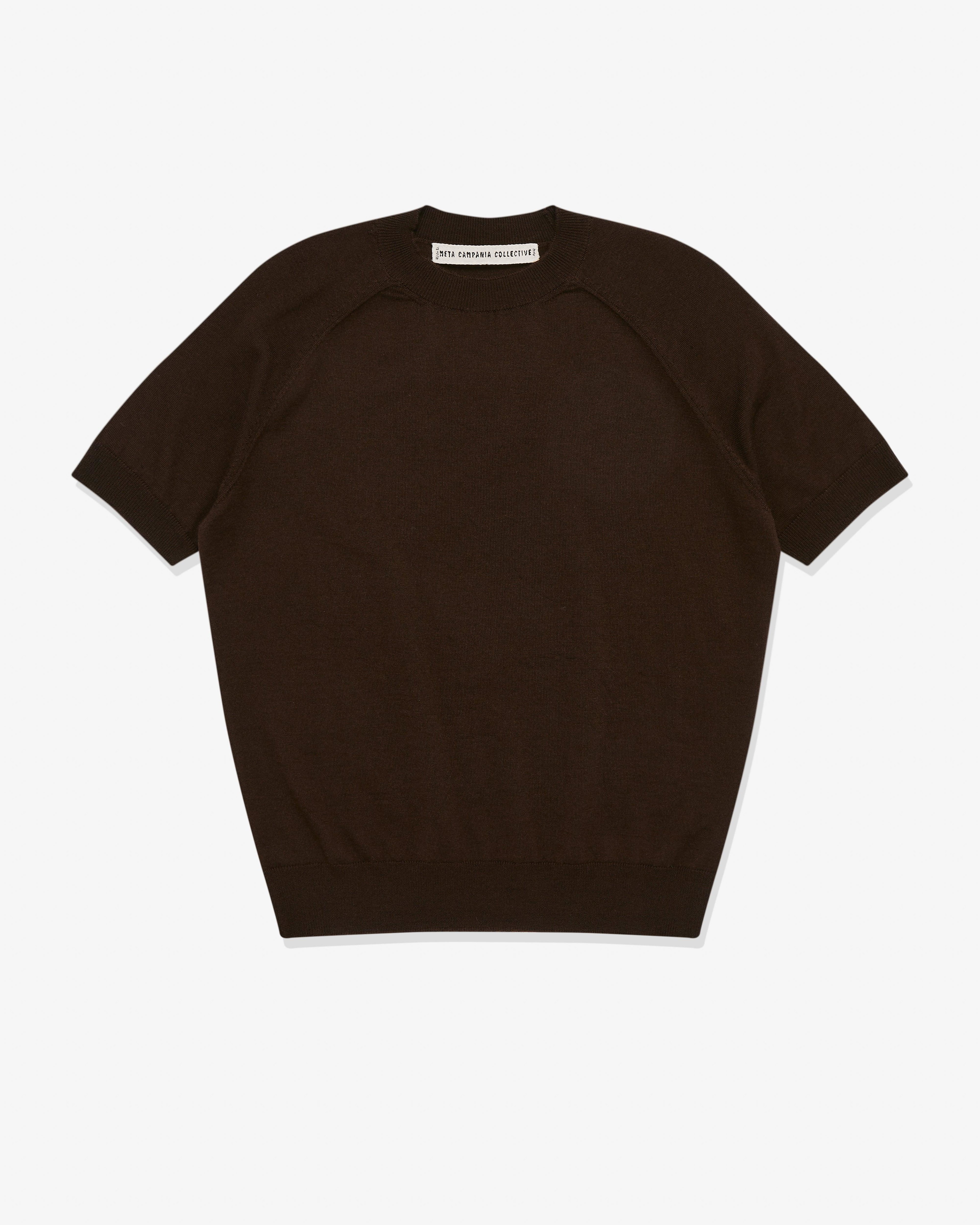 Meta Campania Collective - Men’s Jack Merino Wool T-Shirt - (Dark Chocolate) by META CAMPANIA COLLECTIVE