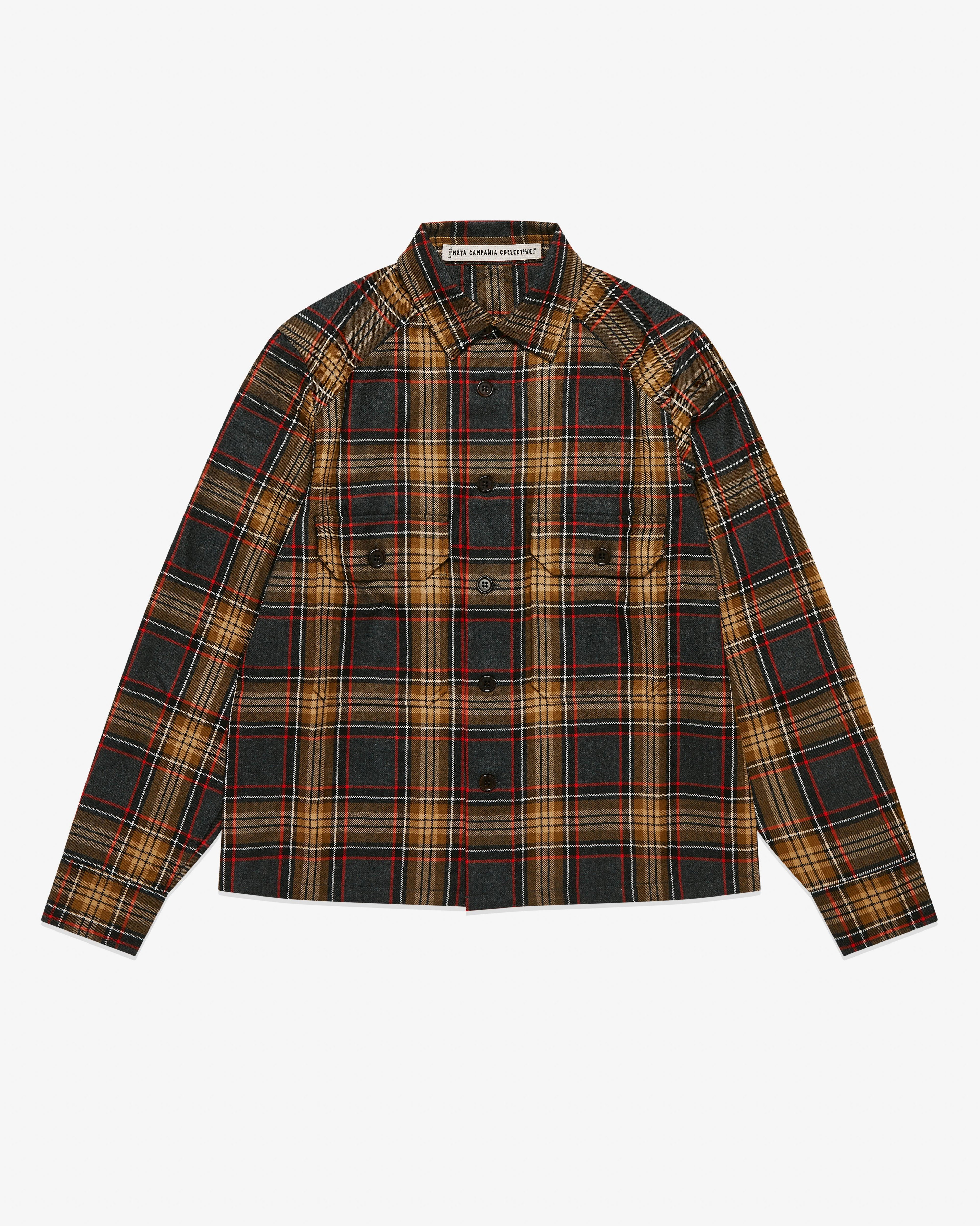 Meta Campania Collective - Men’s Juergen Check Over Coat - (Multi Check) by META CAMPANIA COLLECTIVE