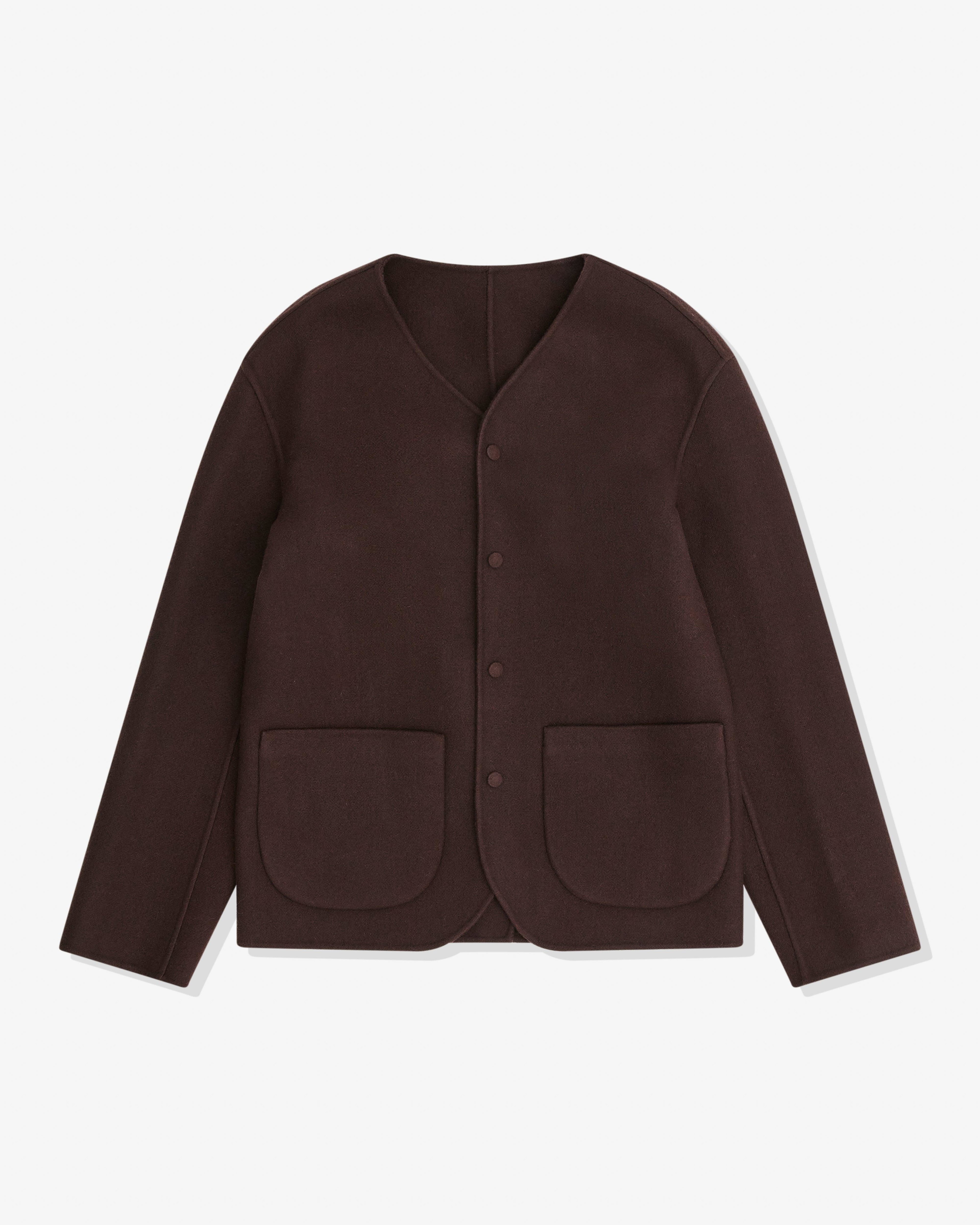 Meta Campania Collective - Men’s Leon Collarless Jacket - (Dark Chocolate) by META CAMPANIA COLLECTIVE