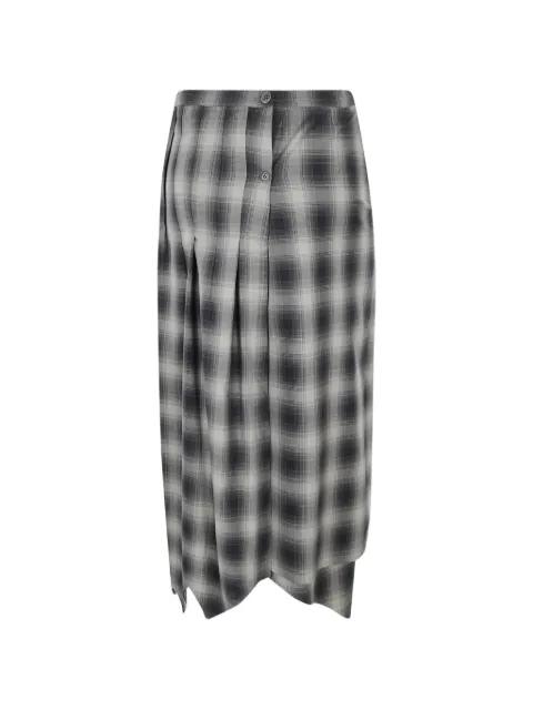 asymmetric check midi skirt by META CAMPANIA COLLECTIVE