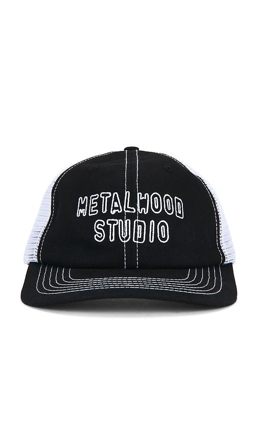 Metalwood Studio Cutie 6-Panel Trucker Hat in Black by METALWOOD STUDIO