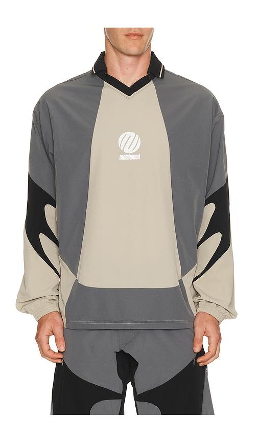 Metalwood Studio Machine Longsleeve Polo in Grey by METALWOOD STUDIO