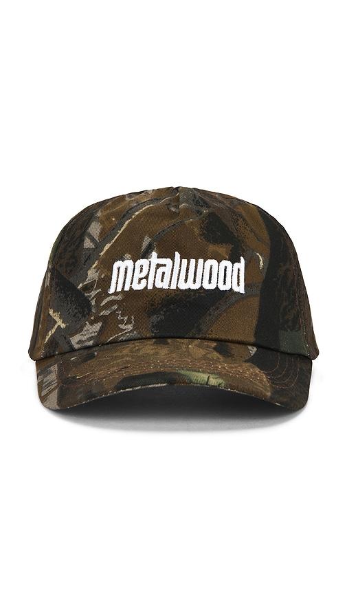 Metalwood Studio Metal Logo 5-Panel Hat in Green by METALWOOD STUDIO