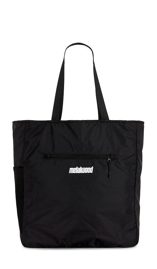 Metalwood Studio Pocketable Tote in Black by METALWOOD STUDIO