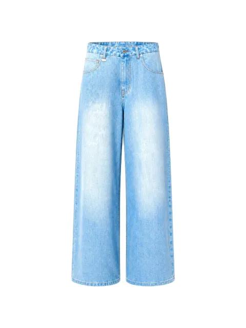 faded wide-leg jeans by METALWOOD STUDIO