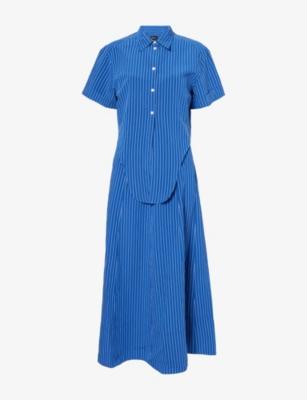 2-in-1 Fluid Stripe Woven Midi Dress by ME&EM
