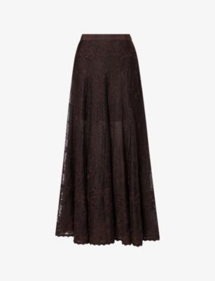 A-Line Lace-Tulle Maxi Skirt by ME&EM