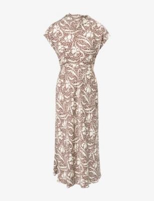 Asymmetric Graphic-Pattern Woven Maxi Dress by ME&EM