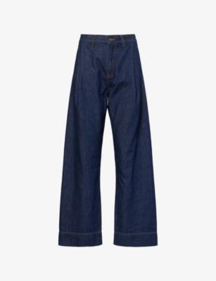 Clever Wide-Leg Mid-Rise Denim Jeans by ME&EM