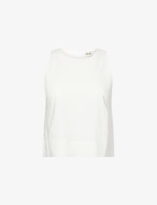 Crease-Less Linen-Blend Shell Crop Top by ME&EM