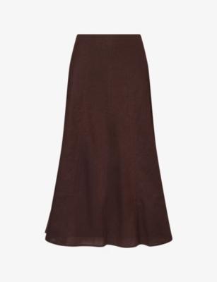 Crease-Less Panelled Linen-Blend Maxi-Skirt by ME&EM