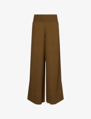 Crease-Less Shirred-Waist Linen-Blend Trousers by ME&EM