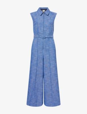 Cropped Wide-Leg Cotton-Blend Jumpsuit by ME&EM