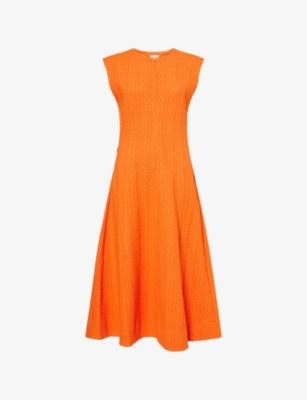 Curliing-Cross Jacquard Stretch-Woven Midi Dress by ME&EM