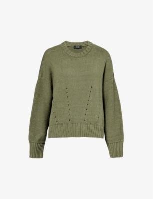 Curved-hem knitted cotton jumper by ME&EM