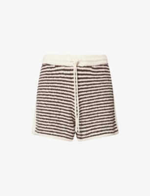 Drawstring-Waist Striped Cotton-Knit Shorts by ME&EM