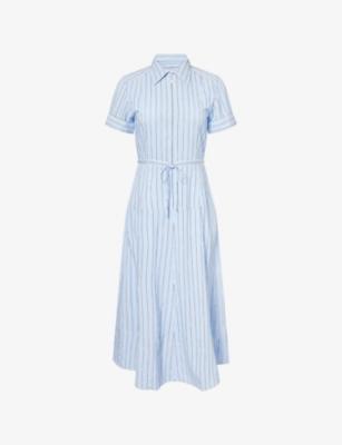 Drawstring-Waist Zip-Neck Woven Maxi Dress by ME&EM