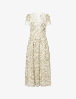 Entangled Lace-Trim Cotton and Silk-Blend Maxi Dress by ME&EM