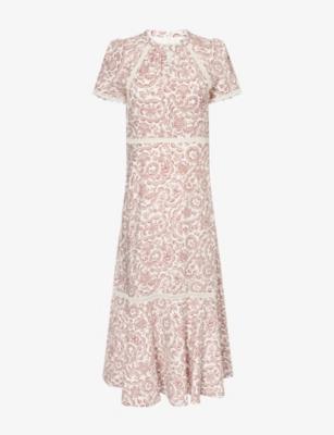 Fit-Flare Lace Printed Woven Maxi Dress by ME&EM