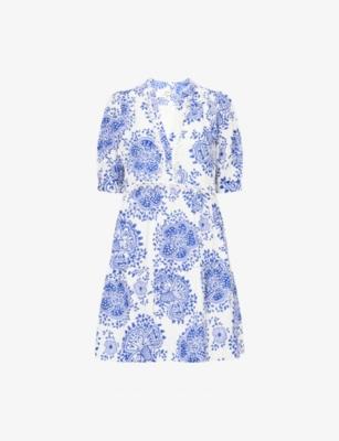 Floral Lace-Trim Cotton Mini Dress by ME&EM